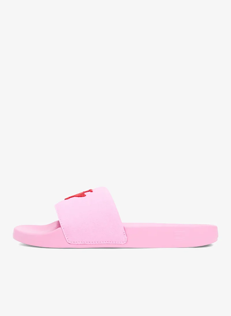 تومي هيلفيغر Logo Embroidery Canvas Pool Slides